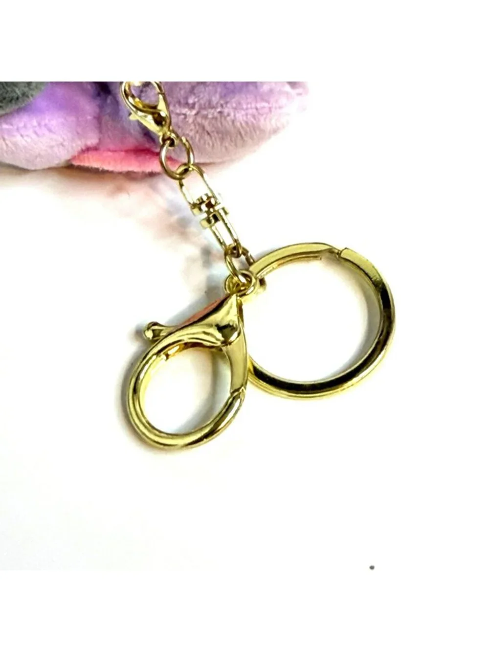 Kuromi Plush Keychain With Purple Gingham Dress & Gold Clip 2022
